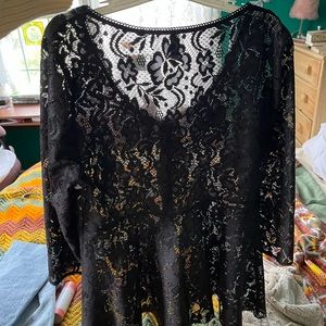 Adorable lace free people blouse top for layering small